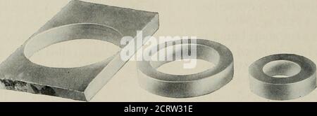 . La revue technique de Bell System . o a été connue que les oscillations peuvent être produites dans un cristal parallèle au champ électrique impressionné ou perpendiculaire à lui, les effets longitudinaux et transversaux. Il existe un certain nombre de couplage mécanique entre de tels modes de vibrationdans le cristal, plus ou moins près, selon la forme, et en particulier selon le rapport des dimensions dans les directions de principe de vibration. Au vu de ces faits, il a été pensé probableque les cristaux pourraient être produits avec un tel couplage entre les modesqui ont inh Banque D'Images