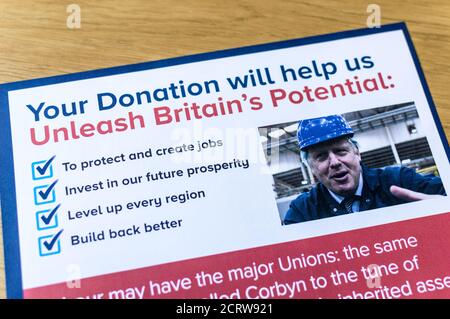 Les conservateurs déchaînent l'appel du Fonds britannique par lettre postale Banque D'Images