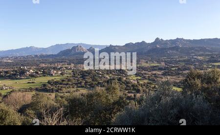 Vue sur le paysage en Sardaigne en hiver, Italie Banque D'Images