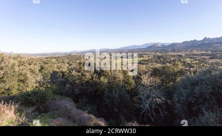 Vue sur le paysage en Sardaigne en hiver, Italie Banque D'Images