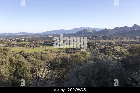 Vue sur le paysage en Sardaigne en hiver, Italie Banque D'Images