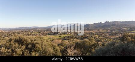 Vue sur le paysage en Sardaigne en hiver, Italie Banque D'Images