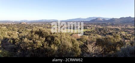 Vue sur le paysage en Sardaigne en hiver, Italie Banque D'Images