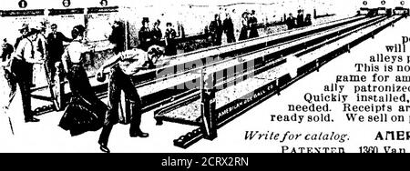 . Scientifique américain Volume 97 Numéro 16 (octobre 1907) . une fois combien il est meilleur |que la toiture ordinaire. Une carte postale l'apportera. Adresse du bureau le plus proche. BARRETT MANUFACTURING CO. New York Philadelphia Cleveland Cincinnati Minneapolis Boston Chicago St. IvOUis Allegheny Kansas City . NTW Orleans lyondon, Kng. $5 13o BÉNÉFICE CLAIR EN 51 JOURS D'UN INVESTISSEMENT DE $ 150 est le résultat de l'exploitation d'un américain Box ball Alley à Sullivan, lnd. Pourquoi ne pas vous lancer dans cette entreprise ? C'est le jeu de bowling le plus pratique et le plus fopulaire de l'existence. Itmake gros argent dans n'importe quelle ville. TH Banque D'Images