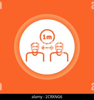 Gardez votre distance pour éviter la propagation du coronavirus bouton de couleur. Icône de distance sociale. Soins de santé. Pictogramme pour page Web, application mobile, Promo. Modifiable Illustration de Vecteur