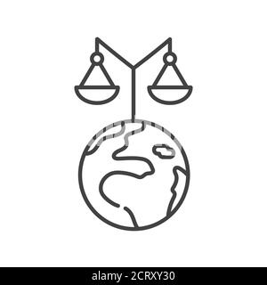 Icône de ligne noire Egalité. Écologique. Protection de l'environnement. Inscrivez-vous pour accéder à la page Web, à l'application. Élément de conception UI UX GUI. Contour modifiable. Illustration de Vecteur