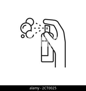 Icône de la ligne noire du produit antiseptique. Pictogramme pour page Web, application mobile, Promo. Élément de conception UI UX GUI. Contour modifiable Illustration de Vecteur