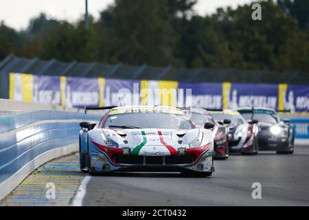 54 Flohr Thomas (Ier), Castellacci Francesco (ita), Fisichella Giancarlo (ita), AF Corse, Ferrari 488 GTE Evo, action pendant les 2020 24 heures du M Banque D'Images