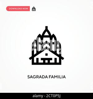 Icône de vecteur simple Sagrada familia. Illustration moderne et simple à vecteur plat pour site Web ou application mobile Illustration de Vecteur