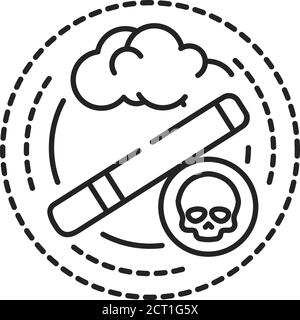 Icône de la ligne noire de l'addiction au tabagisme. Dépendance physique ou émotionnelle à la nicotine. Pictogramme pour page Web, application mobile, Promo. Élément de conception UI UX GUI Illustration de Vecteur