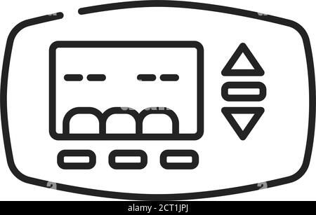 Thermostat pour le chauffage d'une maison icône de ligne noire sur fond blanc. Maintien de la chaleur dans la maison. Pictogramme pour page Web, application mobile, Promo. INTERFACE UTILISATEUR UX Illustration de Vecteur