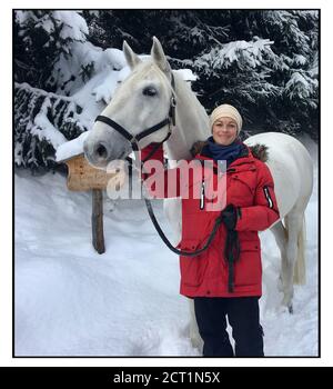 Les chevaux Lipizzaner de l'hôtel Stanglwirt à Going am Wilder Kaiser, Autriche. Banque D'Images