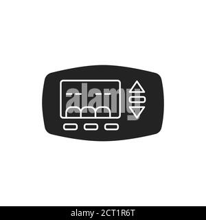 Thermostat pour chauffer une maison icône en glyphe noir sur fond blanc. Maintien de la chaleur dans la maison. Pictogramme pour page Web, application mobile, Promo. INTERFACE UTILISATEUR UX Illustration de Vecteur