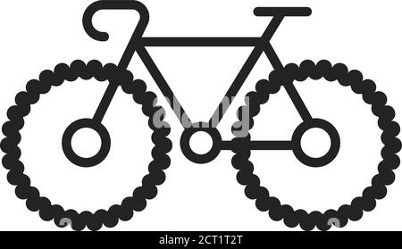 Icône de la ligne noire du vélo de montagne. MTB. Conçu pour le ski tout-terrain. Pictogramme pour page Web, application mobile, Promo. Élément de conception UI UX GUI. Modifiable Illustration de Vecteur