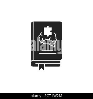 Psychologie livre noir glyphe icône. L'étude scientifique de l'esprit et du comportement. Pictogramme pour page Web, application mobile, Promo. Élément de conception UI UX GUI. Illustration de Vecteur
