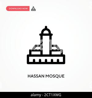 Icône de vecteur simple mosquée Hassan. Illustration moderne et simple à vecteur plat pour site Web ou application mobile Illustration de Vecteur