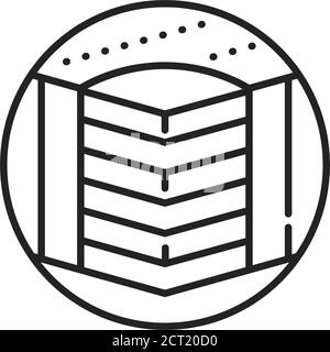 Icône de la ligne noire du matelas sans ressorts. Basé sur des blocs monolithiques ou de composition. Pictogramme pour page Web, application mobile, Promo. INTERFACE UTILISATEUR GRAPHIQUE UTILISATEUR UX Illustration de Vecteur