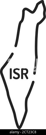 Icône de la ligne noire de la carte d'Israël. Frontière du pays. Pictogramme pour page Web, application mobile, Promo. Élément de conception UI UX GUI. Contour modifiable. Illustration de Vecteur