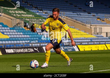 Oxford, Royaume-Uni. 19 septembre 2020. James Henry, d'Oxford United, se prépare à traverser la Sky Bet League 1, à huis clos, entre Oxford United et Sunderland, au Kassam Stadium, à Oxford, en Angleterre, le 19 septembre 2020. Photo de Nick Browning/Prime Media Images. Crédit : Prime Media Images/Alamy Live News Banque D'Images