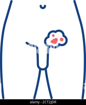 Icône de couleur de la ligne de cancer du testicule. Concept de maladie d'organe mâle. Néoplasme malin. Inscrivez-vous pour accéder à la page Web, à l'application mobile, au bouton et au logo. Illustration de Vecteur