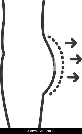 Icône de la ligne noire de l'augmentation du fesse. Le concept de la glutooplastie. Correction de la figure femelle. Chirurgie du corps en plastique. Inscrivez-vous pour accéder à la page Web, à l'application mobile et à la bannière Illustration de Vecteur