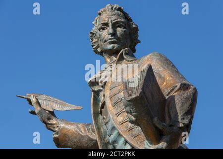 Statue de Thomas Paine (l'un des pères fondateurs des États-Unis). Thetford, Angleterre, Royaume-Uni. Banque D'Images