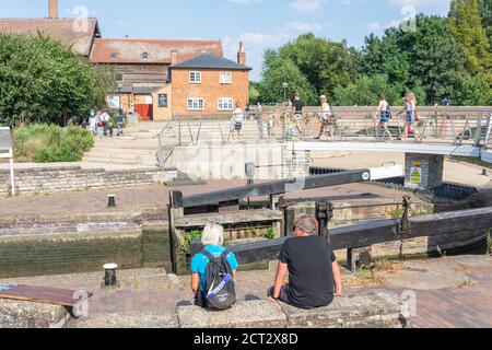 Bancroft Basin Lock, Bancroft Gardens, Stratford-upon-Avon, Warwickshire, Angleterre, Royaume-Uni Banque D'Images