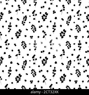 Motif sans couture vectoriel de branches d'eucalyptus. Illustration de Vecteur