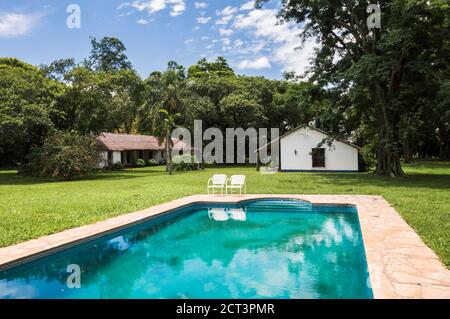 Piscine à Estancia San Juan de Poriahu, terres humides d'Ibera, province de Corrientes, Argentine, Amérique du Sud Banque D'Images