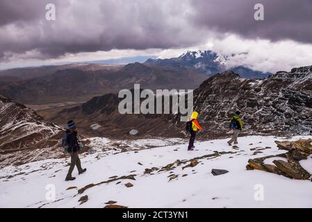 Mont Chacaltaya, la Paz, Département de la Paz, Bolivie, Amérique du Sud Banque D'Images