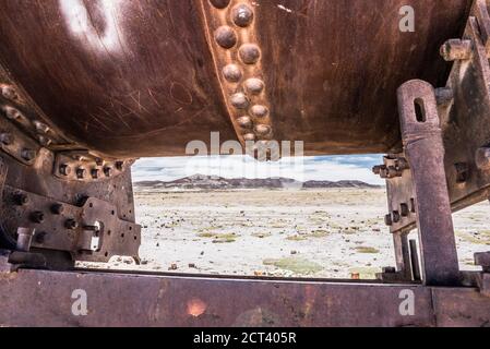 Cimetière ferroviaire alias cimetière ferroviaire, Uyuni, Bolivie, Amérique du Sud Banque D'Images