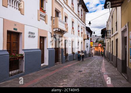 La Ronda, une rue célèbre dans le centre historique de la vieille ville de Quito, province de Pichincha, Equateur, Amérique du Sud Banque D'Images