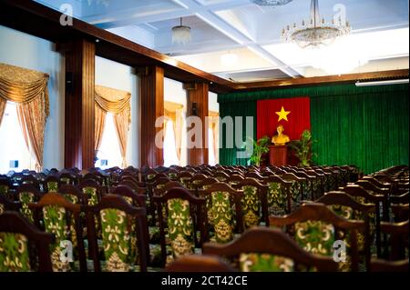Salle de réunion au Palais de la réunification, Ho Chi Minh ville, Vietnam, Asie du Sud-est Banque D'Images