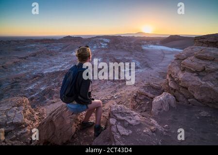 Moon Valley Sunset (Valle de la Luna), désert d'Atacama, Chili du Nord, Amérique du Sud Banque D'Images