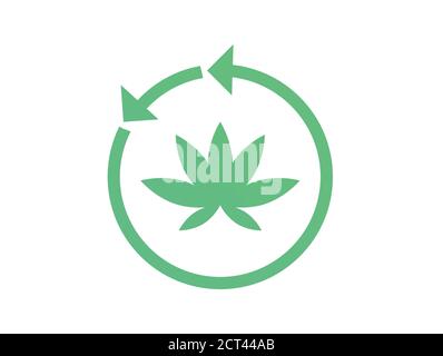 Icône CBD marijuana avec flèche Refresh forme simple avec gradient Illustration de Vecteur