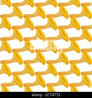 Illustration sur le thème champignon à motif brillant, chanterelle végétale pour le phoque. Motif végétal composé de beau champignon, beaucoup de chanterelle. S Illustration de Vecteur