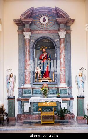 Statue à l'intérieur du Duomo (cathédrale de Noto, cathédrale de Noto), Noto, Sicile, Italie, Europe Banque D'Images