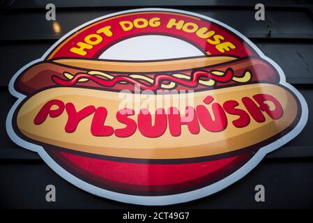 Maison typique de hot dog à Reykjavik, Islande, Europe Banque D'Images