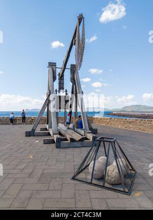 Alghero (Italie) - la ville marine et touristique sur l'île de Sardegna, colonie catalane avec la culture espagnole. Voici une vue sur le centre historique. Banque D'Images