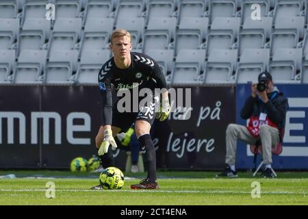 Odense, Danemark. 20 septembre 2020. Oliver Christensen (27) d'OB observé pendant le match 3F Superliga entre Odense Boldklub et le FC Nordsjaelland au Parc naturel de l'énergie à Odense. (Crédit photo : Gonzales photo/Alamy Live News Banque D'Images