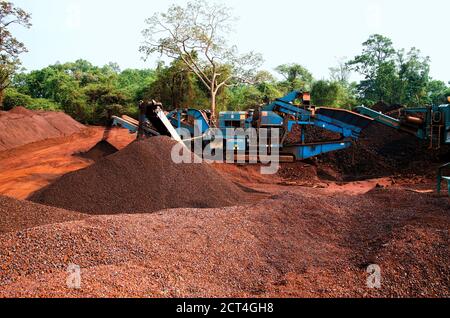 Ouvrir la mine de fonte Iron-Ore à Barbil, Keonjhar à Odisha, Inde. Banque D'Images