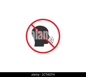 Icône pas de conversation, calme, silence. Illustration vectorielle, conception plate. Illustration de Vecteur