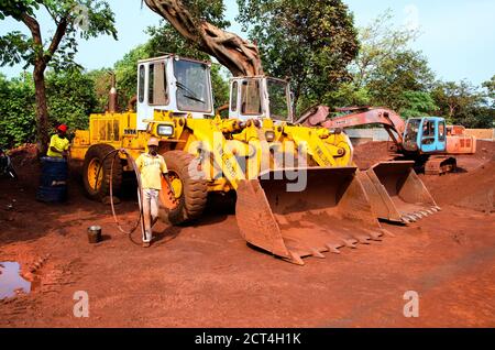 Ouvrir la mine de fonte Iron-Ore à Barbil, Keonjhar à Odisha, Inde. Banque D'Images