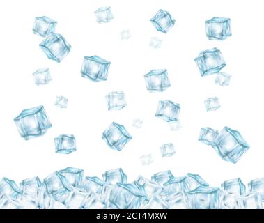 Chute de glaçons, vecteur 3d illustration réaliste Illustration de Vecteur