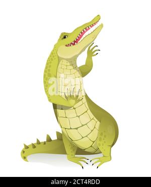 Alligator Crocodile ou alligator salutation et la marche à la main Illustration de Vecteur