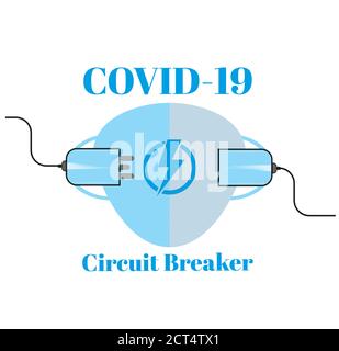 Covid-19 - vecteur de disjoncteur Illustration sur fond clair Illustration de Vecteur