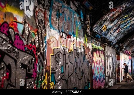 Tunnels Graffiti de Leake Street, Waterloo, Londres, Angleterre Banque D'Images