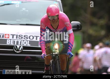 Alberto Bettiol d'EF Pro Cycling pendant le Tour de France 2020, course cycliste étape 20, Time Trial, Lure - la Planche des belles filles (36,2 km) le 19 septembre 2020 à Plancher-les-Mines, France - photo Laurent Lairys / MAXPPP Banque D'Images