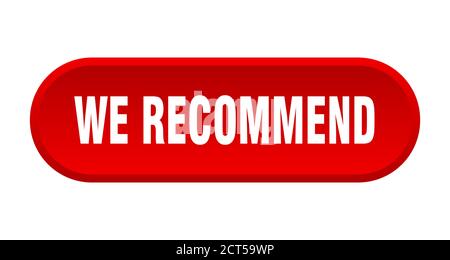 nous recommandons le bouton. signe arrondi isolé sur fond blanc Illustration de Vecteur