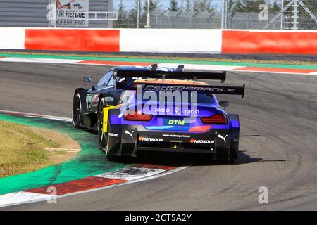 Nurburg, Allemagne. 20 septembre 2020. Nuerburg, Allemagne du 19 au 20 septembre 2020 : DTM Nuerburgring 2 - course 2 - 2020 Ferdinand Habsburg (WRT Team Audi Sport # 62) devant Timo Glock (BMW Team RMR # 16) | utilisation dans le monde crédit : dpa/Alay Live News Banque D'Images